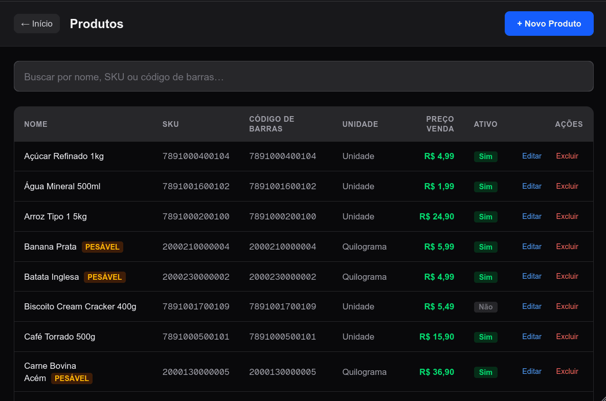 Screenshot da interface do FlatPDV